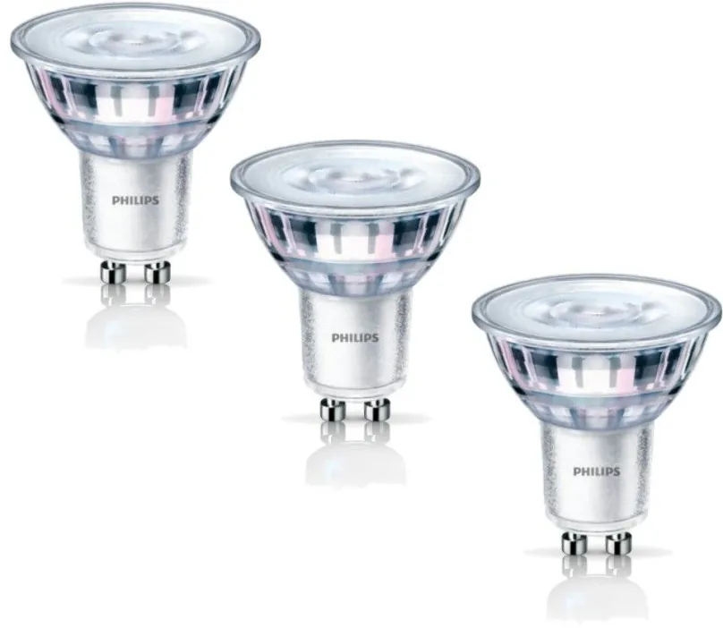 LED žiarovka Philips LED Classic spot 4.6-50W, GU10, 2700K, set 3ks