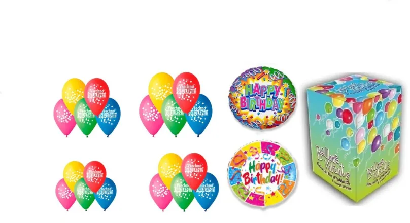Balóniky s héliom Helium sada narodeninová párty veľká - 400 L