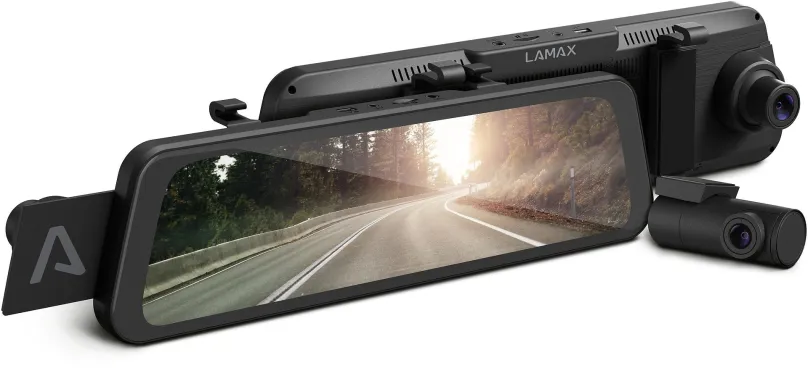 Kamera do auta LAMAX S9 Dual GPS, zrkadlo, uhol záberu 150 °, 9,66" displej, dotykové