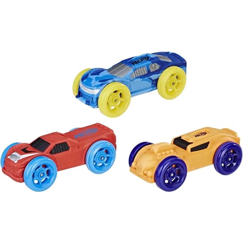 NERF Nitro náhradné vozidlá 3 ks, modré, červené, oranžové, Hasbro C0776
