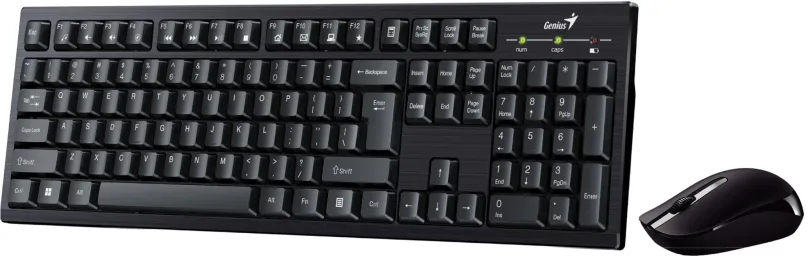 Genius KM-8101, sada klávesnice s bezdrôtovou optickou myšou, 1x AAA, 1x AA, CZ/SK, multimediálna, nízkoprofilová typ 2.4 [Ghz], be