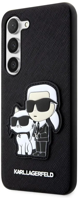 Kryt pre mobil Karl Lagerfeld PU Saffiano Karl and Choupette NFT Zadný Kryt pre Samsung Galaxy S23 Black