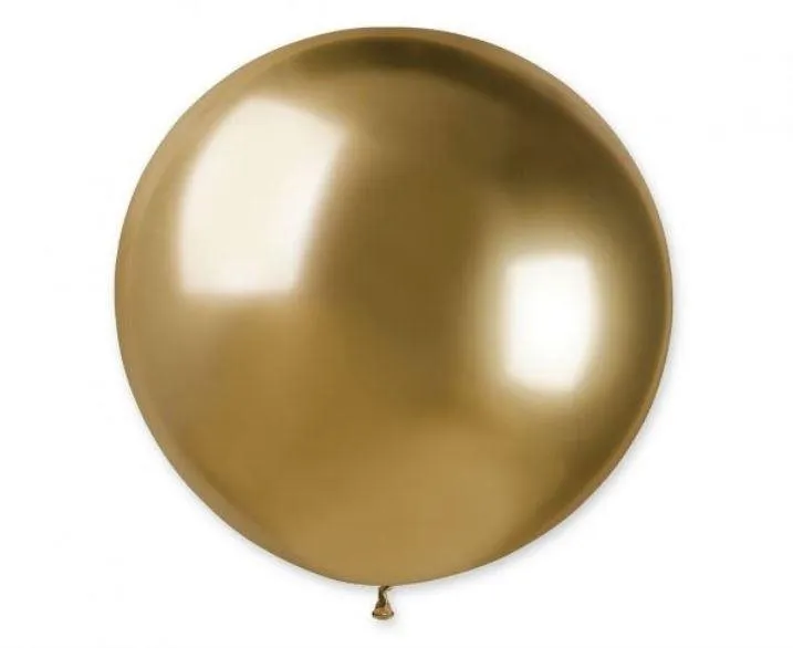 Balóniky Balóniky chrómované 5 ks zlaté lesklé - Silvester - 80 cm