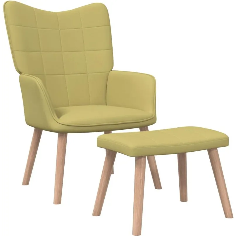 Kreslo Relaxačné stoličky so stoličkou zelená textil, 327935