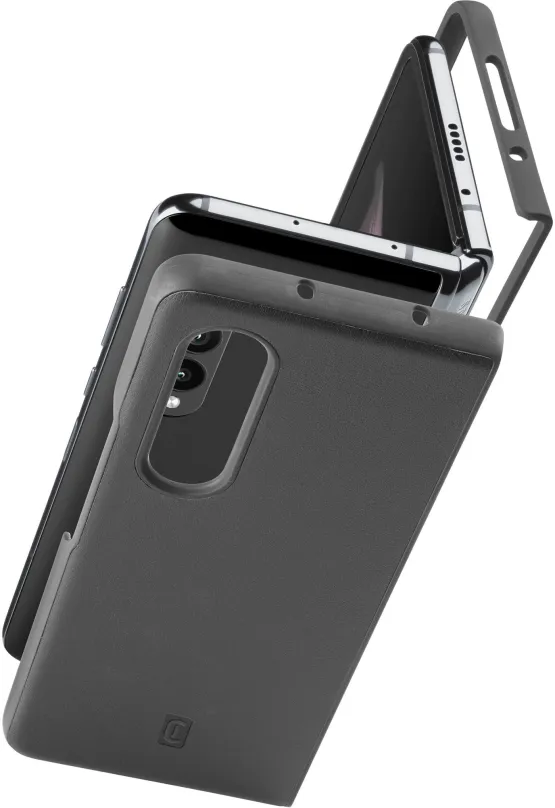 Kryt na mobil Cellularline Fit Duo pre Samsung Galaxy Z Fold4 PU koža čierny