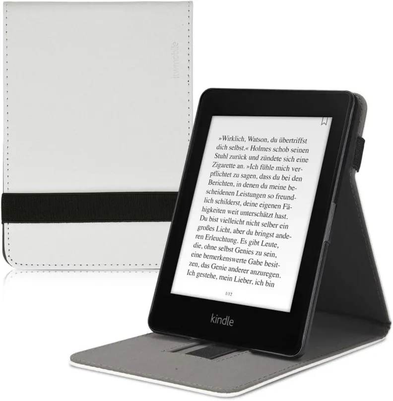 Púzdro na čítačku kníh KW Mobile - Case with Strap Stand - KW4504002 - Púzdro pre Amazon Kindle Paperwhite 1/2/3 - biele