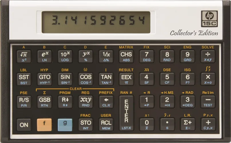 Kalkulačka HP-15C, vedecká, batériové napájanie, 11miestny 1riadkový displej, goniometrick