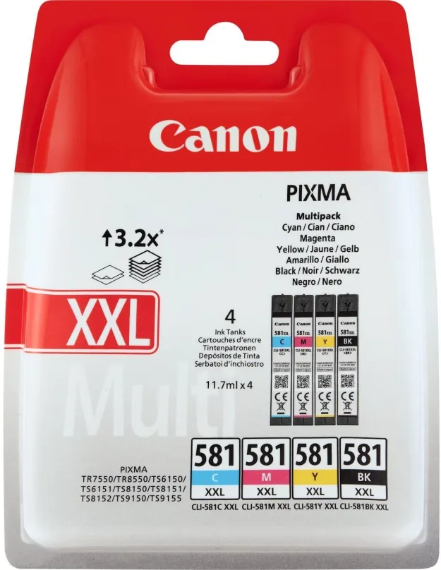 Cartridge Canon CLI-581 C / M / Y / BK XXL Multipack