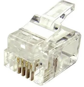 Konektor 100-pack, Datacom RJ11, CAT3, UTP, 6p4c, netienený, skladaný, na lícnu (lanko)