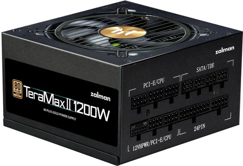 Počítačový zdroj Zalman TeraMax II 1200W Black, 1200W, ATX, 80 PLUS Gold, účinnosť 90%, 4