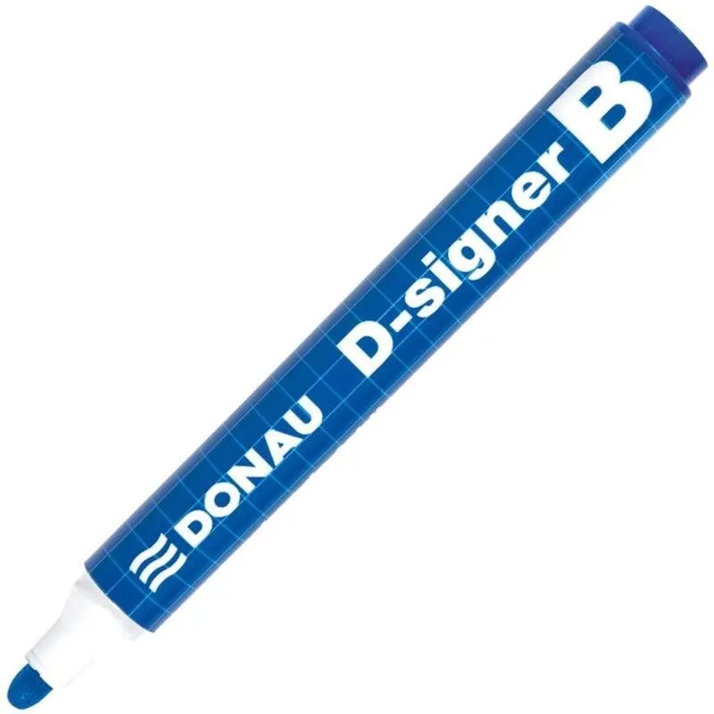 Popisovač DONAU D-SIGNER B 2-4 mm, modrý, modrá farba, okrúhly hrot, šírka stopy 2 mm