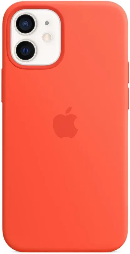 Kryt na mobil Apple iPhone 12 mini Silikónový kryt s MagSafe - svietivo oranžový