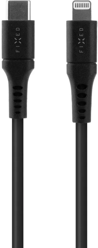 Dátový kábel FIXED Cable USB-C/Lightning a podporou PD 1.2m certifikácia MFi Liquid silicone čierny