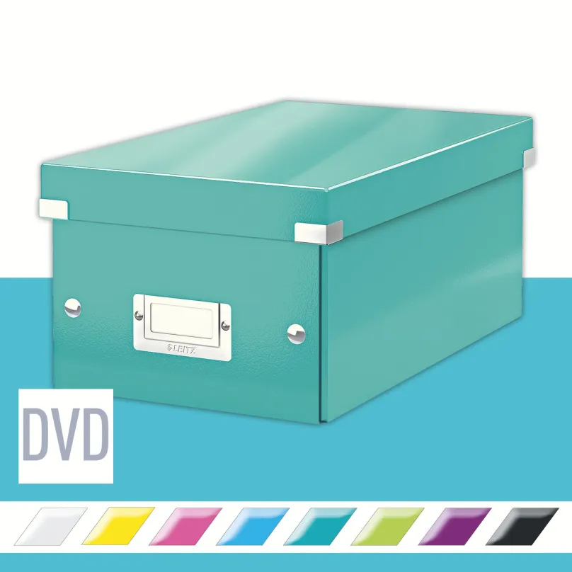 Archivačná krabica LEITZ WOW Click & Store DVD 20.6 x 14.7 x 35.2 cm, ľadovo modrá