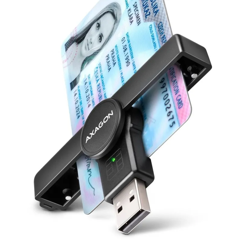 Čítačka eObčianok AXAGON CRE-SMPA Smart card / ID card PocketReader, USB-A