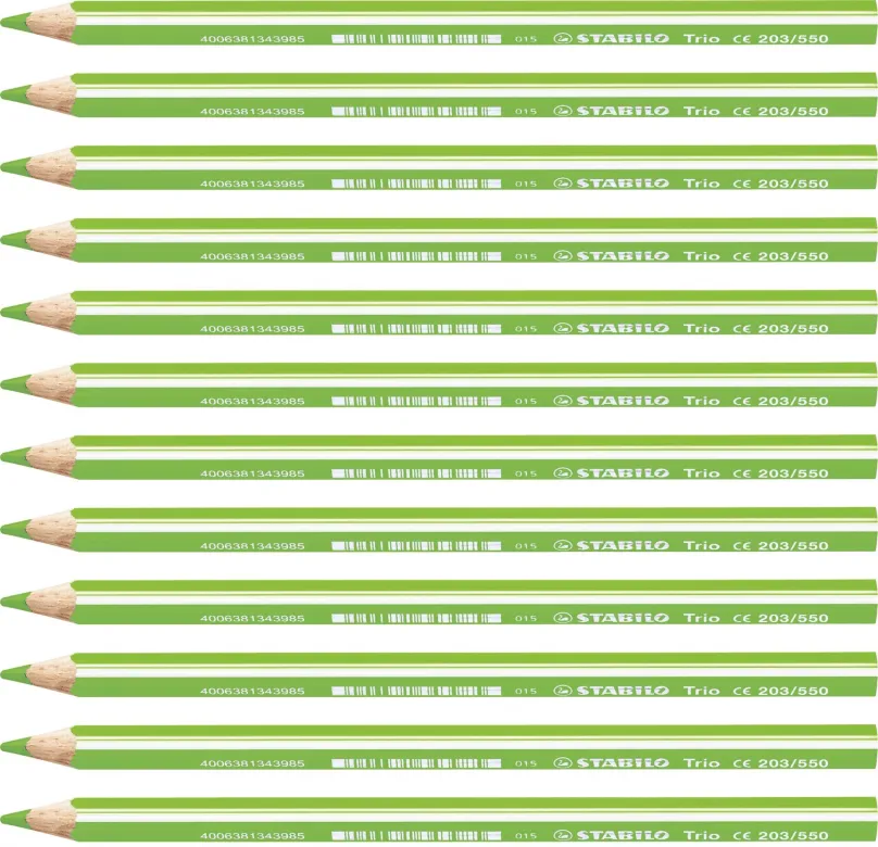 Pastelky STABILO Trio silná - 12 ks balenie - žltozelená