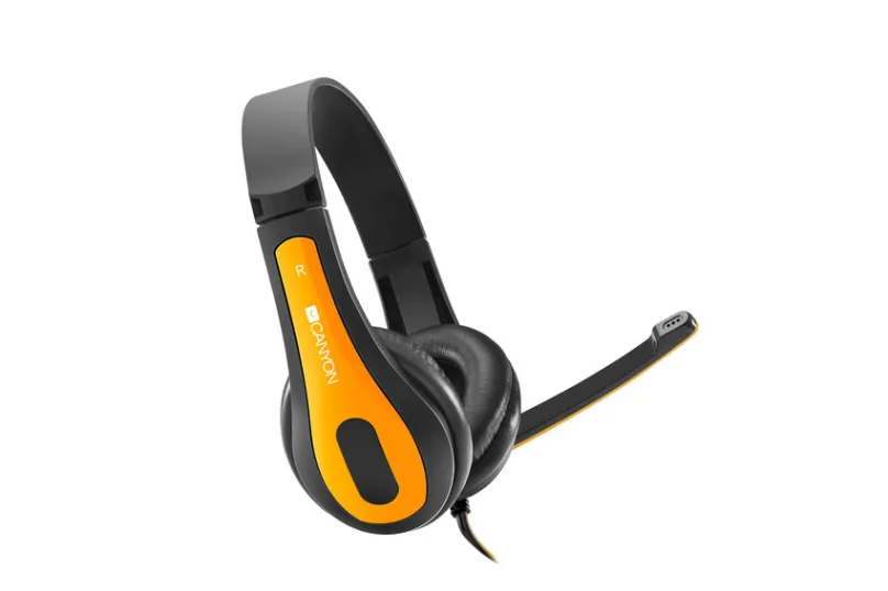 CANYON headset HSC-1, ľahký, 3,5 mm jack TRRS, čierno-žltá
