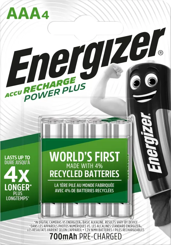 Nabíjacie batérie Energizer Power Plus AAA 700mAh 4ks