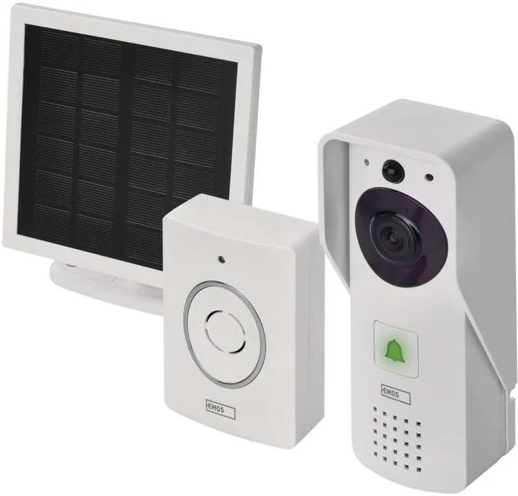 Videozvonček EMOS GoSmart Domový bezdrôtový batériový videozvonok IP-09D s wifi a solárnym panelom