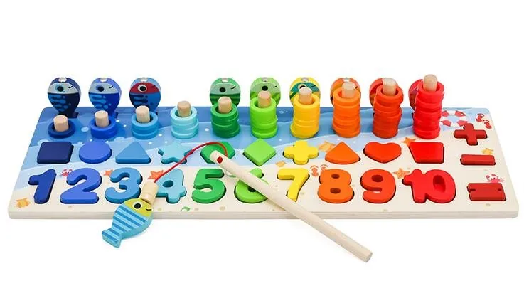 Vzdelávacia hračka Aga4Kids Drevená náučná stavebnica s číslami