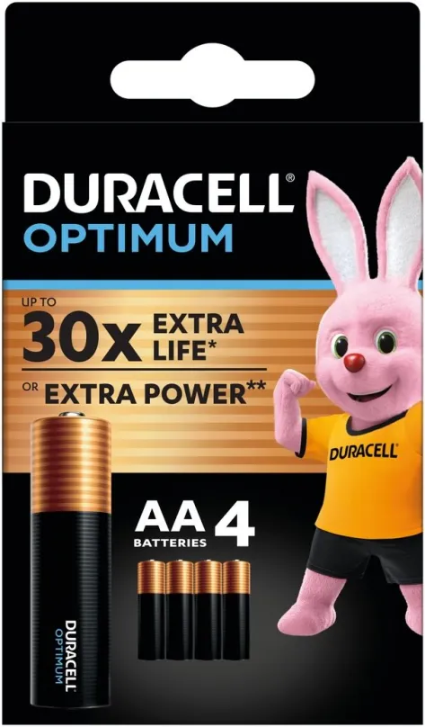 Jednorazová batéria DURACELL Optimum alkalická batéria ceruzková AA 4 ks