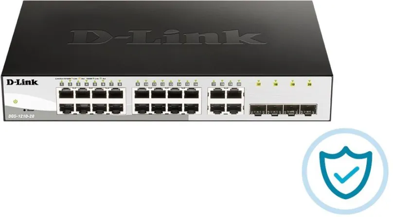 Switch D-Link DGS-1210-20, do racku, 16x RJ-45, 4x SFP, 16x 10/100/1000Base-T, L2, l3 (sme