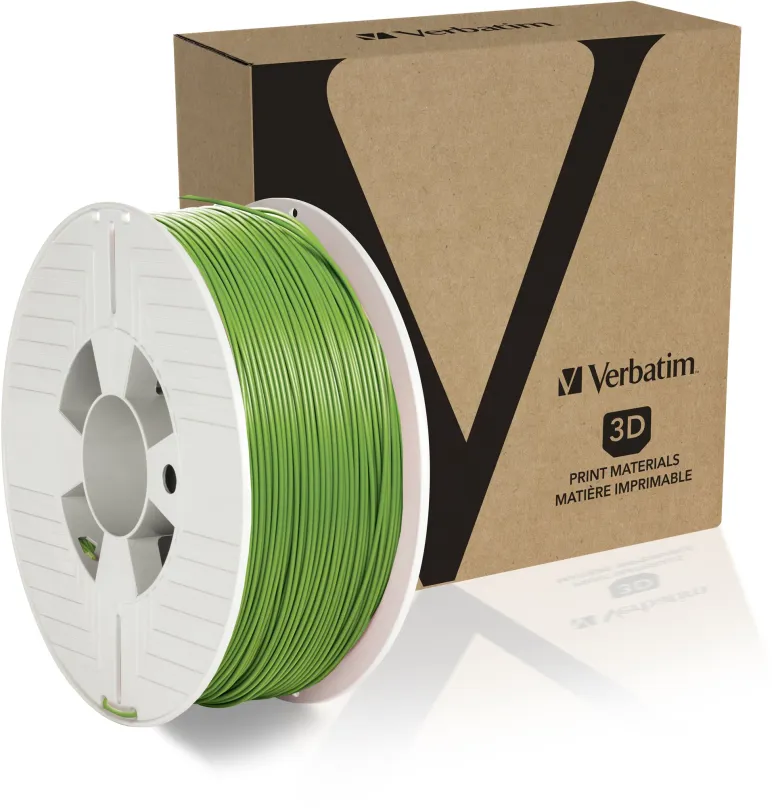 Filament Verbatim PLA 1.75mm 1kg zelená, materiál PLA, priemer 1,75 mm s toleranciou 0,05