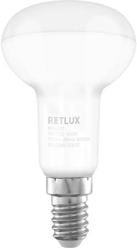 LED žiarovka RETLUX RLL 451 R50 E14 Spot 8W WW
