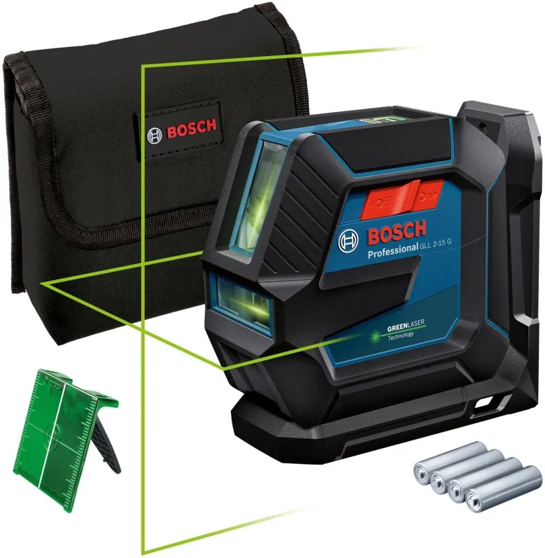 Krížový laser Bosch Professional 2-15 G + LB 10, kartón
