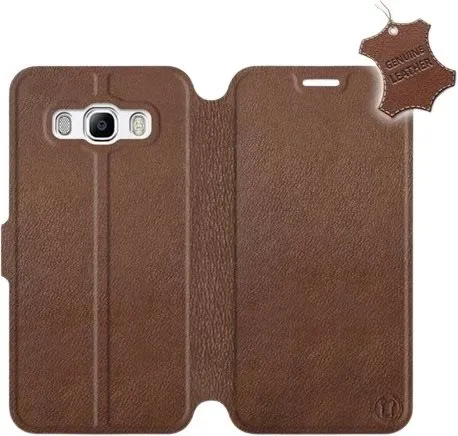 Kryt na mobil Flip puzdro na mobil Samsung Galaxy J5 2016 - Hnedé - kožené - Brown Leather