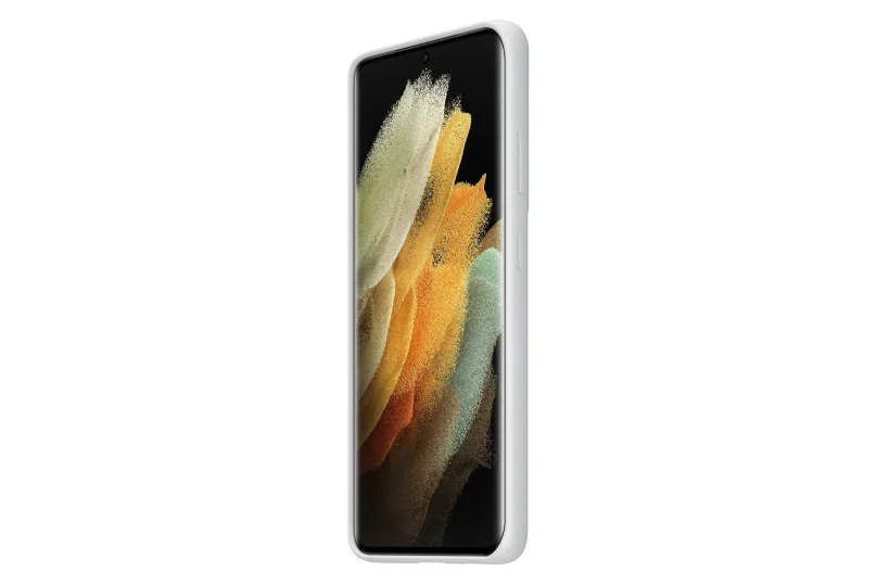 Kryt na mobil Samsung Silikónový zadný kryt pre Galaxy S21 Ultra svetlo šedý