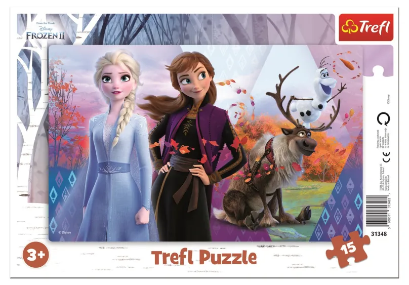 TREFL Puzzle Ľadové kráľovstvo 2: Magický svet Anny a Elsy 15 dielikov