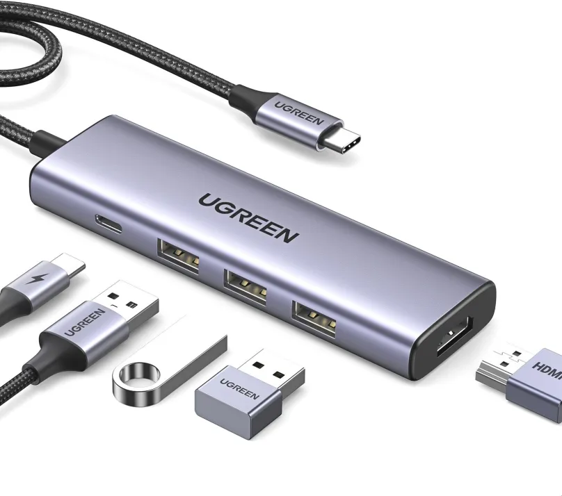 Replikátor portov UGREEN 5-in-1 USB-C na HDMI/3*USB 3.0/PD