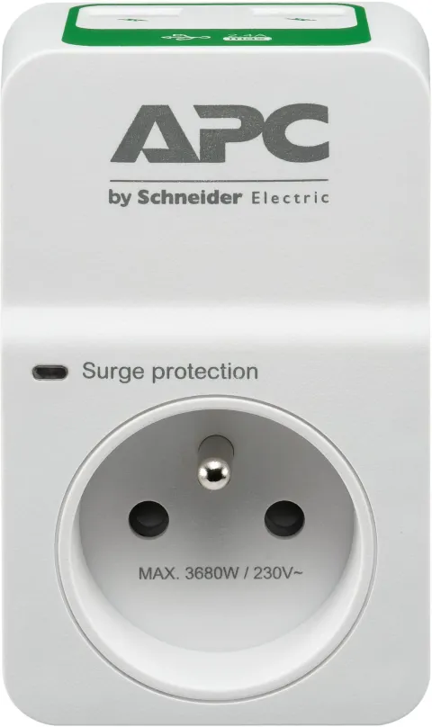 Prepäťová ochrana APC Základná ochrana proti prepätiu SurgeArrest 1 výstup 230V, 2 nabíjacie porty USB, Francúzsko