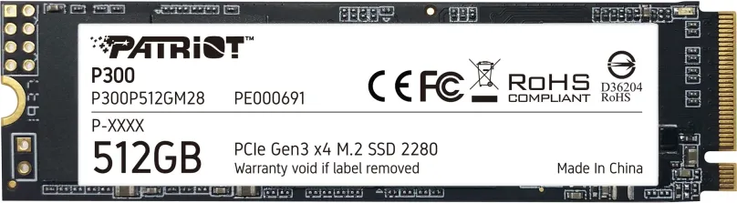 SSD disk Patriot P300 512GB, M.2 (PCIe 3.0 4x NVMe), TLC (Triple-Level Cell), rýchlosť čít