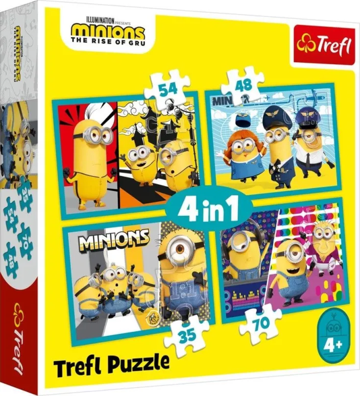 Puzzle Trefl Puzzle Mimoni 4v1 (35,48,54,70 dielikov)