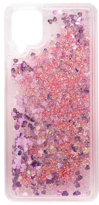 Kryt na mobil iWill Glitter Liquid Heart Case pre Samsung Galaxy M12 Pink