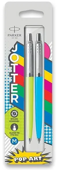 Guľôčkové pero PARKER Jotter Originals Pop Art Lime/Blue - balenie 2 ks