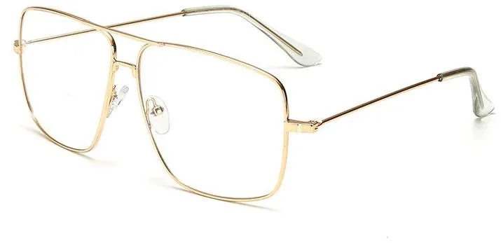 Slnečné okuliare VeyRey Okuliare s čírymi sklami hranaté Miles zlaté