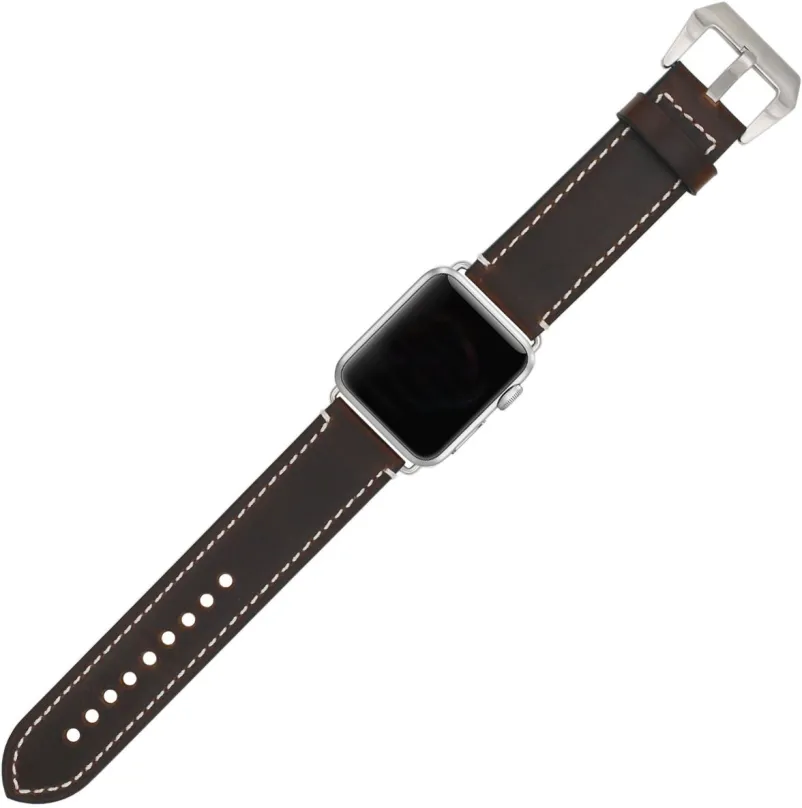 Remienok Eternico Leather Band 2 pre Apple Watch 38mm / 40mm / 41mm tmavo hnedý