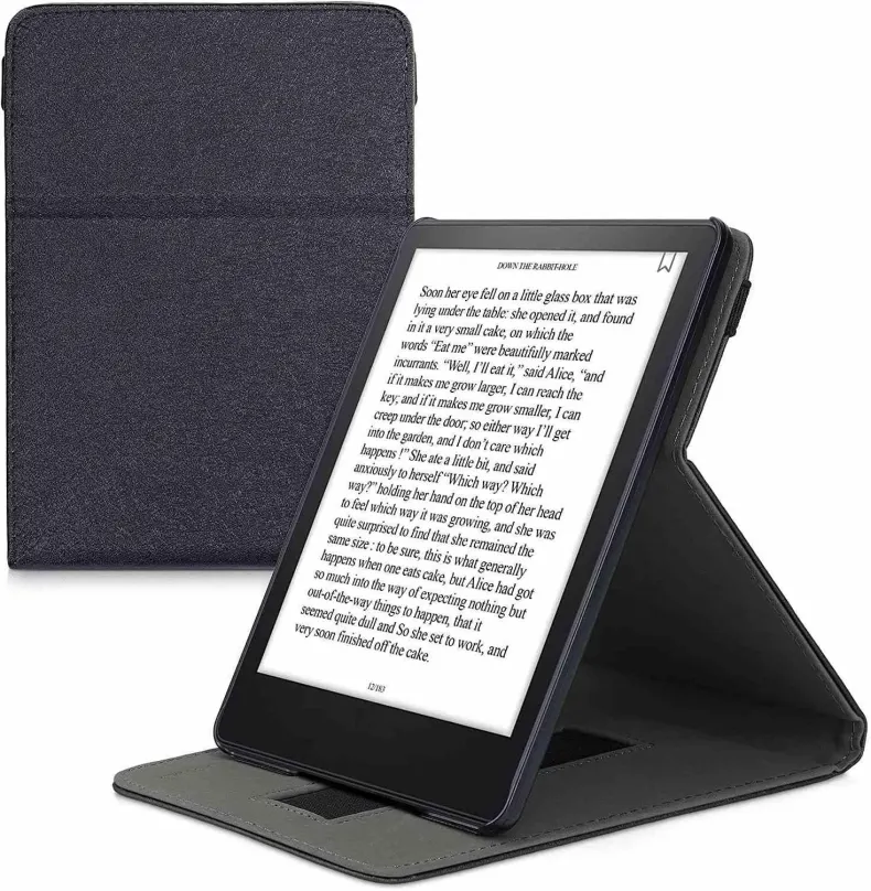 Púzdro na čítačku kníh KW Mobile - Case with Strap Stand - KW5626301 - Púzdro pre Amazon Kindle Paperwhite 5 (2021) - čer