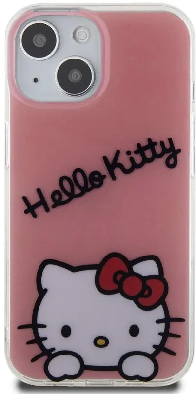 Kryt na mobil Hello Kitty IML Daydreaming Logo Zadný Kryt pre iPhone 15 Pink