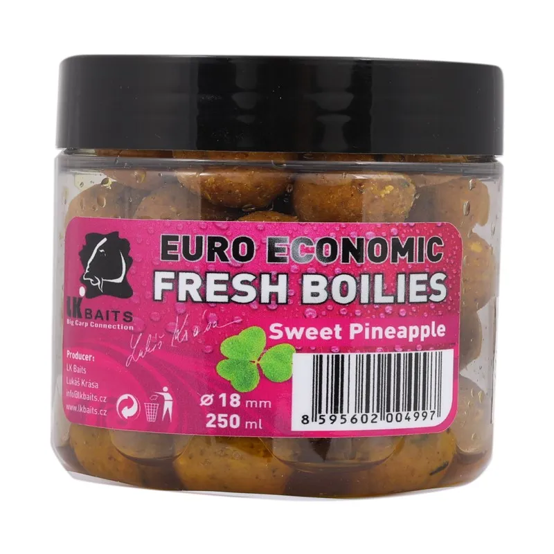 LK Baits Fresh Boilies Euro Economics G8 Pineapple 250ml 18mm