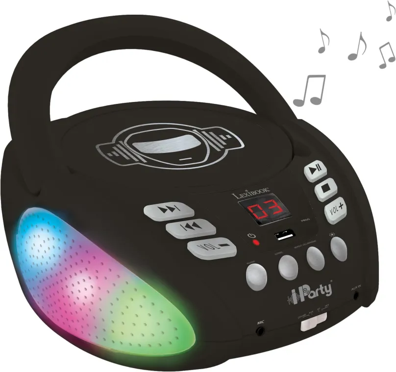 Hudobná hračka Lexibook iParty USB CD prehrávač so svetlami