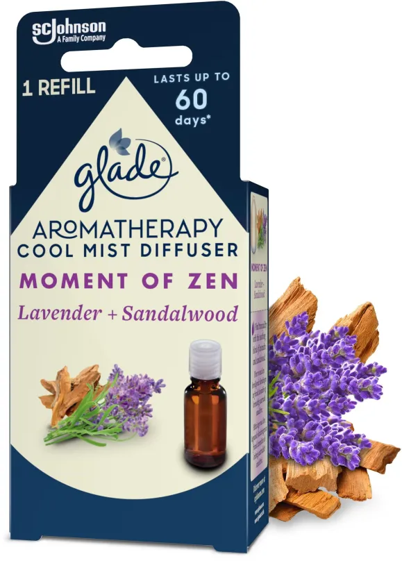 Esenciálny olej GLADE Aromatherapy Cool Mist Diffuser Moment of Zen náplň 17,4 ml