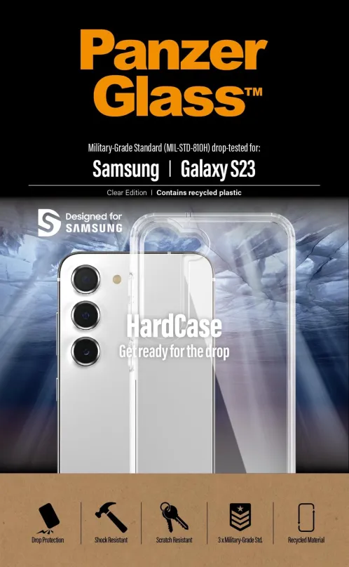 Kryt na mobil PanzerGlass HardCase Samsung Galaxy S23, pre Samsung Galaxy S23, materiál TP
