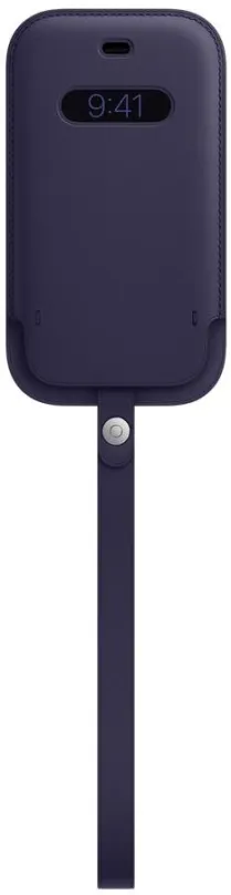Puzdro na mobil Apple iPhone 12 mini Kožený návlek s MagSafe temne fialový