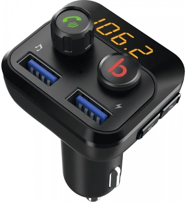 FM Transmitter TechniSat DIGICAR 2 BT, do auta s USB, Bluetooth a čítačkou pamäťových kari