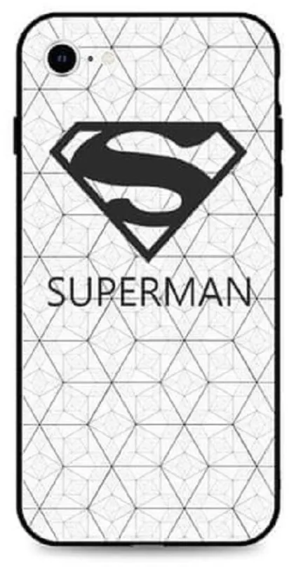 Kryt na mobil TopQ iPhone SE 2020 3D silikón Biely Superman 49646