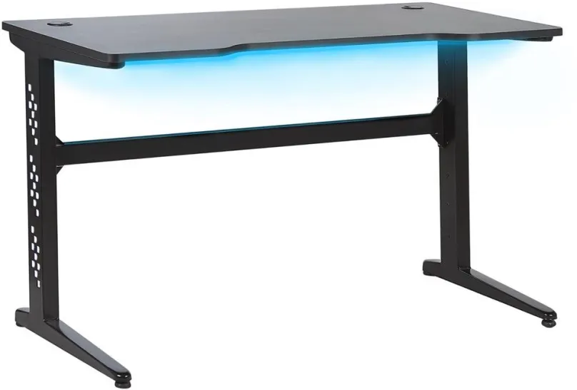 Herný stôl Herný stôl RGB LED 120x60 cm čierny DEXTER, 250371
